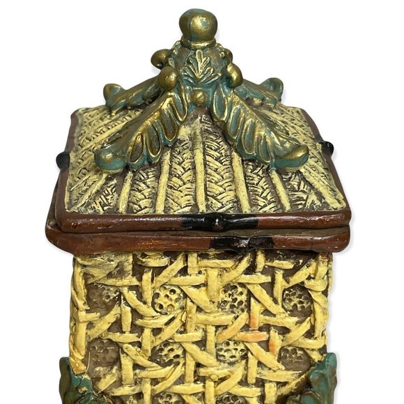 Small Trinket Box Rustic Tree Cabin Decor Oriental Ring Box - Picture 11 of 12